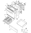 DOOR & DRAWER PARTS Diagram and Parts List for RGB745BEH3CT  Hotpoint Range