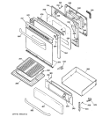 DOOR & DRAWER PARTS Diagram and Parts List for JGBP29SEJ1SS  General Electric Range