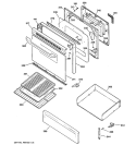 DOOR & DRAWER PARTS Diagram and Parts List for JGBP26CEH2CC  General Electric Range