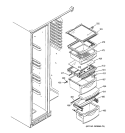 FRESH FOOD SHELVES Diagram and Parts List for DSS25KSRASS  General Electric Refrigerator