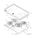 COOKTOP Diagram and Parts List for JS998BH1BB  General Electric Microwave Oven Combo