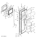 FRESH FOOD DOOR Diagram and Parts List for PSS26SHRASS  General Electric Refrigerator