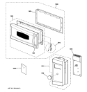CONTROL PANEL & DOOR PARTS Diagram and Parts List for JVM1490BH01  General Electric Microwave