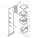 FRESH FOOD SHELVES Diagram and Parts List for GSS25TGPBBB  General Electric Refrigerator