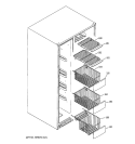 FREEZER SHELVES Diagram and Parts List for PSC23MGPBCC  General Electric Refrigerator