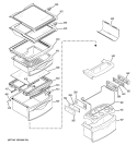 FRESH FOOD SHELVES Diagram and Parts List for PSC23SHRBSS  General Electric Refrigerator