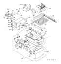 ICE MAKER & DISPENSER Diagram and Parts List for GSC21KGRBWW  General Electric Refrigerator