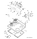 CONTROL PANEL & COOKTOP Diagram and Parts List for RCBS536WJ1WW  Hotpoint Range