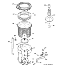 TUB, BASKET & AGITATOR Diagram and Parts List for VBXR1090D8CC  Hotpoint Washer