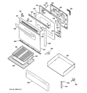 DOOR & DRAWER PARTS Diagram and Parts List for RGB745BEH4CT  Hotpoint Range