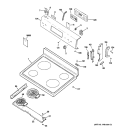 CONTROL PANEL & COOKTOP Diagram and Parts List for RCB787WJ1WW  Hotpoint Range