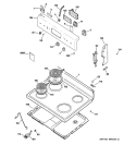 CONTROL PANEL & COOKTOP Diagram and Parts List for JCBS28WJ1WW  General Electric Range