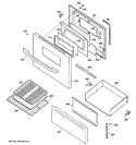 DOOR & DRAWER PARTS Diagram and Parts List for MCBS523J1WW  General Electric Range