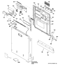 ESCUTCHEON & DOOR ASSEMBLY Diagram and Parts List for ZBD6890K03II  General Electric Dishwasher