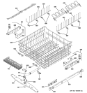 UPPER RACK ASSEMBLY Diagram and Parts List for ZBD6890K03II  General Electric Dishwasher