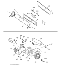 CONTROLS, BACKSPLASH, BLOWER & MOTOR Diagram and Parts List for DNCD450EA1WC  General Electric Dryer