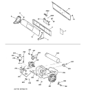 BACKSPLASH, BLOWER & MOTOR Diagram and Parts List for DNCD450GA2WC  General Electric Dryer