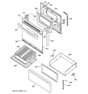 DOOR & DRAWER PARTS Diagram and Parts List for ECBS68WJ1WW  General Electric Range