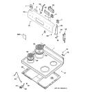 CONTROL PANEL & COOKTOP Diagram and Parts List for JCBS35WJ1WW  General Electric Range