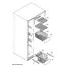 FREEZER SHELVES Diagram and Parts List for GCG21YERAFSS  General Electric Refrigerator
