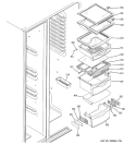 FRESH FOOD SHELVES Diagram and Parts List for HSK29MGMJCCC  Hotpoint Refrigerator