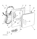 FRONT PANEL & DOOR Diagram and Parts List for DNCJ440EA1WC  General Electric Dryer