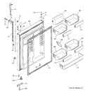 FRESH FOOD DOOR Diagram and Parts List for PTS25LHRCRCC  General Electric Refrigerator