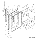 FRESH FOOD DOOR Diagram and Parts List for PTS25SBMBRBS  General Electric Refrigerator