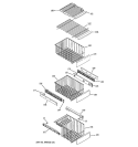 FREEZER SHELVES Diagram and Parts List for PSG27SHSACSS  General Electric Refrigerator