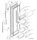 FRESH FOOD DOOR Diagram and Parts List for PSC23NGPCCC  General Electric Refrigerator