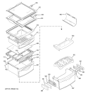 FRESH FOOD SHELVES Diagram and Parts List for PSC23SHRCSS  General Electric Refrigerator
