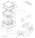 FRESH FOOD SHELVES Diagram and Parts List for PSG25NGSAFBB  General Electric Refrigerator