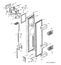 FREEZER DOOR Diagram and Parts List for PSG29NHSACBB  General Electric Refrigerator