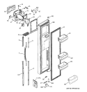 FREEZER DOOR Diagram and Parts List for PCG21SISAFBS  General Electric Refrigerator