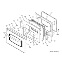 DOOR Diagram and Parts List for JCT915SF3SS  General Electric Wall Oven