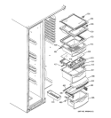 FRESH FOOD SHELVES Diagram and Parts List for GSK25LCNDCCC  General Electric Refrigerator