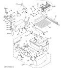 ICE MAKER & DISPENSER Diagram and Parts List for PSG25NGSACBB  General Electric Refrigerator