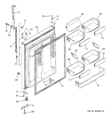 FRESH FOOD DOOR Diagram and Parts List for PTS25SHRCRBS  General Electric Refrigerator