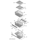 FREEZER SHELVES Diagram and Parts List for PIT23SCRCSV  General Electric Refrigerator