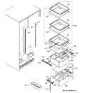 FRESH FOOD SHELVES Diagram and Parts List for GSG22KEPHFWW  General Electric Refrigerator