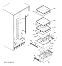 FRESH FOOD SHELVES Diagram and Parts List for GSH22JFPHCC  General Electric Refrigerator