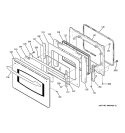 DOOR Diagram and Parts List for JCT915SK1SS  General Electric Wall Oven