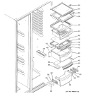 FRESH FOOD SHELVES Diagram and Parts List for PCG23MISAFWW  General Electric Refrigerator