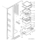 FRESH FOOD SHELVES Diagram and Parts List for PCG23SISAFBS  General Electric Refrigerator