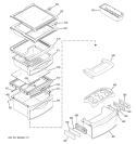 FRESH FOOD SHELVES Diagram and Parts List for PSG25SGSACBS  General Electric Refrigerator