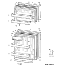 DOORS Diagram and Parts List for GTR18BBSERCC  General Electric Refrigerator