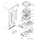 FRESH FOOD SHELVES Diagram and Parts List for GSS25WGPHWW  General Electric Refrigerator