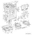 CABINET Diagram and Parts List for GTS18XCSERWW  General Electric Refrigerator