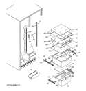 FRESH FOOD SHELVES Diagram and Parts List for GSS20IBMDCC  General Electric Refrigerator