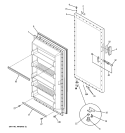 FREEZER DOOR Diagram and Parts List for FUM21DRARWH  General Electric Freezer